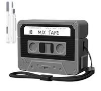 AirPods Pro 3 Case Cover, KOREDA Funny Cassette Tape Design Case for Airpods Pro 3rd Generation 2025, Cute Cartoon Fashion Silicone Protective Case for Women Men (Black)