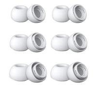 AirPods Pro & AirPods Pro 2 Replacement Ear Tips - Noise-Reducing Silicone Earbud Covers with Secure Fit & Portable Storage Plastic Bag (6 Pairs-White, Large)