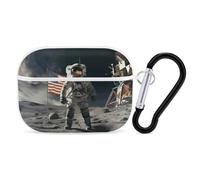 AirPods Pro Case Astronaut Landing on The Moon AirPods Pro 2/ProProtective Case Accessory with Keychain Shockproof Full Protective Cover Supports Wireless Charging