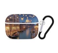 AirPods Pro Case Cove Beautiful Venice at Night AirPods Pro 2/Pro Protective Case Accessory Front LED Visible Supports Wireless Charging with Keychain