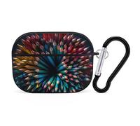 AirPods Pro Case Cove Many Colored Pencils AirPods Pro 2/Pro Protective Case Accessory Front LED Visible Supports Wireless Charging with Keychain