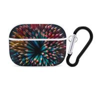 AirPods Pro Case Cove Many Colored Pencils AirPods Pro 2/Pro Protective Case Accessory Front LED Visible Supports Wireless Charging with Keychain