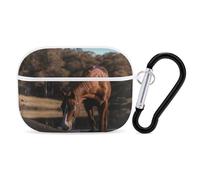 AirPods Pro Case Cove The Horse is Drinking Water AirPods Pro 2/Pro Protective Case Accessory Front LED Visible Supports Wireless Charging with Keychain