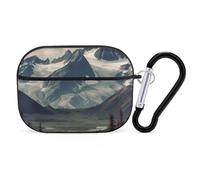 AirPods Pro Case Cover, Alaska Mountains Earbud Case Shock-Proof PC Skin Full Protective Cover Compatible for 2nd 1st Generation,Supports Wireless Charging with Durable Carabiner