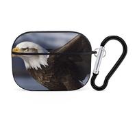 AirPods Pro Case Cover, Animals Bald Eagle Earbud Case Shock-Proof PC Skin Full Protective Cover Compatible for 2nd 1st Generation,Supports Wireless Charging with Durable Carabiner
