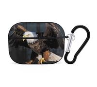 AirPods Pro Case Cover, Bald Eagle Earbud Case Shock-Proof PC Skin Full Protective Cover Compatible for 2nd 1st Generation,Supports Wireless Charging with Durable Carabiner