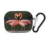 AirPods Pro Case Cover, Flamingos Kiss in The Lake Earbud Case Shock-Proof PC Skin Full Protective Cover Compatible for 2nd 1st Generation,Supports Wireless Charging with Durable Carabiner