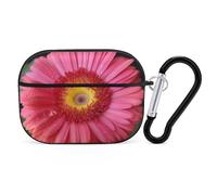 AirPods Pro Case Cover, Flower Gerbera Earbud Case Shock-Proof PC Skin Full Protective Cover Compatible for 2nd 1st Generation,Supports Wireless Charging with Durable Carabiner