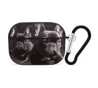 AirPods Pro Case Cover, French Bulldog Earbud Case Shock-Proof PC Skin Full Protective Cover Compatible for 2nd 1st Generation,Supports Wireless Charging with Durable Carabiner