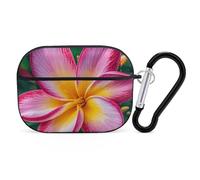 AirPods Pro Case Cover, Hawaiian Colorful Flower Earbud Case Shock-Proof PC Skin Full Protective Cover Compatible for 2nd 1st Generation,Supports Wireless Charging with Durable Carabiner