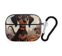 AirPods Pro Case Cover, I Love My Dog Dachshunds Earbud Case Shock-Proof PC Skin Full Protective Cover Compatible for 2nd 1st Generation,Supports Wireless Charging with Durable Carabiner