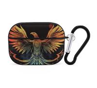 AirPods Pro Case Cover, Phoenix Earbud Case Shock-Proof PC Skin Full Protective Cover Compatible for 2nd 1st Generation,Supports Wireless Charging with Durable Carabiner