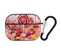 AirPods Pro Case Cover, Sweet Candy Earbud Case Shock-Proof PC Skin Full Protective Cover Compatible for 2nd 1st Generation,Supports Wireless Charging with Durable Carabiner