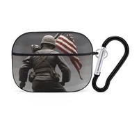 AirPods Pro Case Cover, United States Marine Earbud Case Shock-Proof PC Skin Full Protective Cover Compatible for 2nd 1st Generation,Supports Wireless Charging with Durable Carabiner
