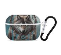 AirPods Pro Case Cover with Keychain 3D Wolf Dream Catcher AirPods Pro 2nd Generation Protective Cover for Women/Men