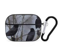AirPods Pro Case Cover with Keychain Black Crow Birds AirPods Pro 2nd Generation Protective Cover for Women/Men