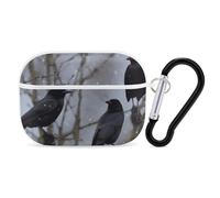 AirPods Pro Case Cover with Keychain Black Crow Birds AirPods Pro 2nd Generation Protective Cover for Women/Men