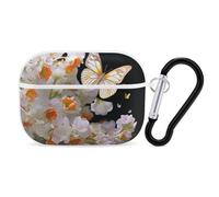 AirPods Pro Case Cover with Keychain Butterflies Narcissus Flowers AirPods Pro 2nd Generation Protective Cover for Women/Men
