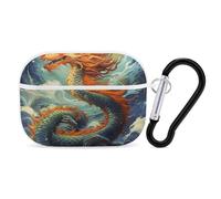 AirPods Pro Case Cover with Keychain Chinese Dragon Oil Painting AirPods Pro 2nd Generation Protective Cover for Women/Men