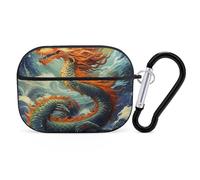 AirPods Pro Case Cover with Keychain Chinese Dragon Oil Painting AirPods Pro 2nd Generation Protective Cover for Women/Men