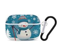 AirPods Pro Case Cover with Keychain Christmas Snowman Snowflake AirPods Pro 2nd Generation Protective Cover for Women/Men