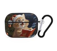 AirPods Pro Case Cover with Keychain Cute Cat Sing Christmas Carols AirPods Pro 2nd Generation Protective Cover for Women/Men