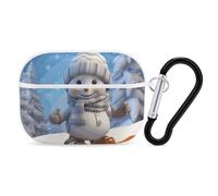 AirPods Pro Case Cover with Keychain Cute Snowboard Snowman AirPods Pro 2nd Generation Protective Cover for Women/Men
