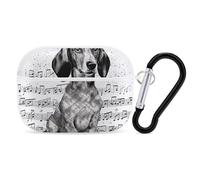 AirPods Pro Case Cover with Keychain Dachshund Music Notes AirPods Pro 2nd Generation Protective Cover for Women/Men