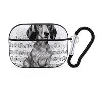 AirPods Pro Case Cover with Keychain Dachshund Music Notes AirPods Pro 2nd Generation Protective Cover for Women/Men
