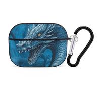 AirPods Pro Case Cover with Keychain Dragon Cool Blue AirPods Pro 2nd Generation Protective Cover for Women/Men