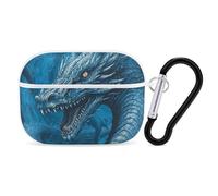 AirPods Pro Case Cover with Keychain Dragon Cool Blue AirPods Pro 2nd Generation Protective Cover for Women/Men