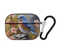 AirPods Pro Case Cover with Keychain Eastern Bluebird AirPods Pro 2nd Generation Protective Cover for Women/Men