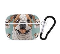 AirPods Pro Case Cover with Keychain Funny English Bulldog AirPods Pro 2nd Generation Protective Cover for Women/Men