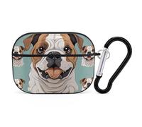 AirPods Pro Case Cover with Keychain Funny English Bulldog AirPods Pro 2nd Generation Protective Cover for Women/Men