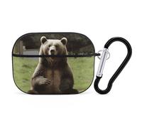 AirPods Pro Case Cover with Keychain Hi Bear Sit on The Lawn AirPods Pro 2nd Generation Protective Cover for Women/Men