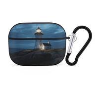 AirPods Pro Case Cover with Keychain Lighthouse at Night AirPods Pro 2nd Generation Protective Cover for Women/Men
