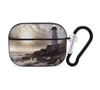 AirPods Pro Case Cover with Keychain Lighthouse Rocks Seaside AirPods Pro 2nd Generation Protective Cover for Women/Men