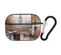 AirPods Pro Case Cover with Keychain London Impression AirPods Pro 2nd Generation Protective Cover for Women/Men