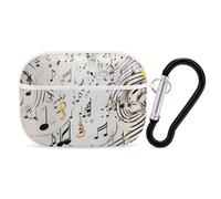 AirPods Pro Case Cover with Keychain Music Notes Print AirPods Pro 2nd Generation Protective Cover for Women/Men