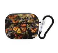 AirPods Pro Case Cover with Keychain Orange Monarch Butterflies AirPods Pro 2nd Generation Protective Cover for Women/Men
