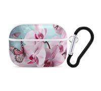 AirPods Pro Case Cover with Keychain Orchid Flower Butterfly AirPods Pro 2nd Generation Protective Cover for Women/Men