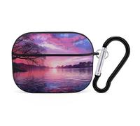 AirPods Pro Case Cover with Keychain Purple Sunset on Water AirPods Pro 2nd Generation Protective Cover for Women/Men