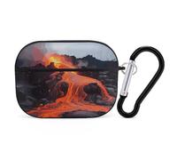 AirPods Pro Case Cover with Keychain Red Hot Lava AirPods Pro 2nd Generation Protective Cover for Women/Men