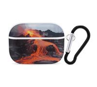 AirPods Pro Case Cover with Keychain Red Hot Lava AirPods Pro 2nd Generation Protective Cover for Women/Men