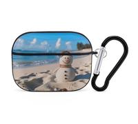 AirPods Pro Case Cover with Keychain Sand Snowman on Beach AirPods Pro 2nd Generation Protective Cover for Women/Men