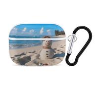 AirPods Pro Case Cover with Keychain Sand Snowman on Beach AirPods Pro 2nd Generation Protective Cover for Women/Men