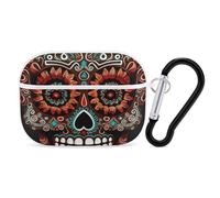 AirPods Pro Case Cover with Keychain Sugar Skulls Day of The Dead AirPods Pro 2nd Generation Protective Cover for Women/Men