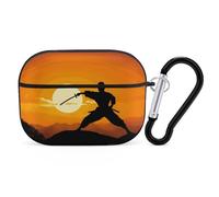 AirPods Pro Case Cover with Keychain Sun Karate Silhouette AirPods Pro 2nd Generation Protective Cover for Women/Men