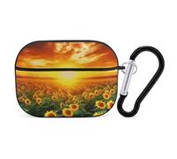 AirPods Pro Case Cover with Keychain Sunflower Dreamlike Sunset AirPods Pro 2nd Generation Protective Cover for Women/Men
