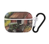 AirPods Pro Case Cover with Keychain Tractor on The Farm AirPods Pro 2nd Generation Protective Cover for Women/Men
